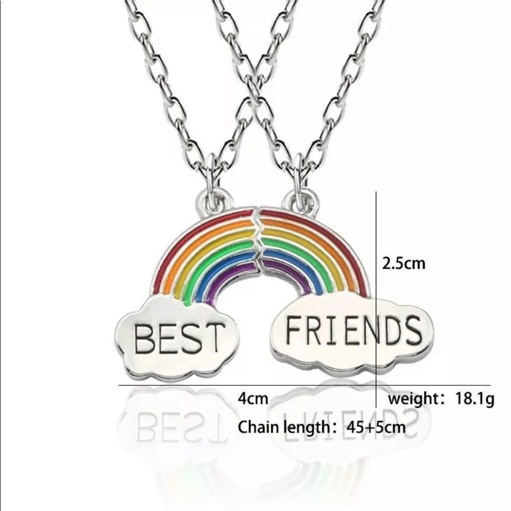 Best Friends Necklaces Enamel Puzzle Rainbow - Picture 7 of 9